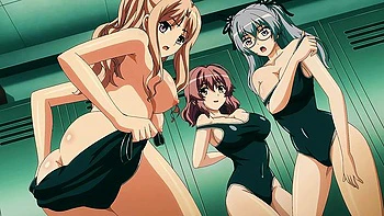 Big-tit anime babe fucked doggy and creampied