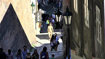 Massive boobs amateur teen Rainia Belle pounded in public