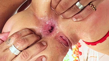 2 Cocks Fuck The Girl From Colombia. Jazmine White. Anal. Cum