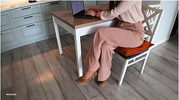 Bossy Stepmom Caught Her Stepson With A Boner While She Was Working